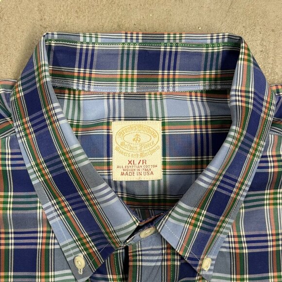 Brooks Brothers Makers Dress Shirt Plaid Button Down USA Made Cotton XL - Picture 5 of 9